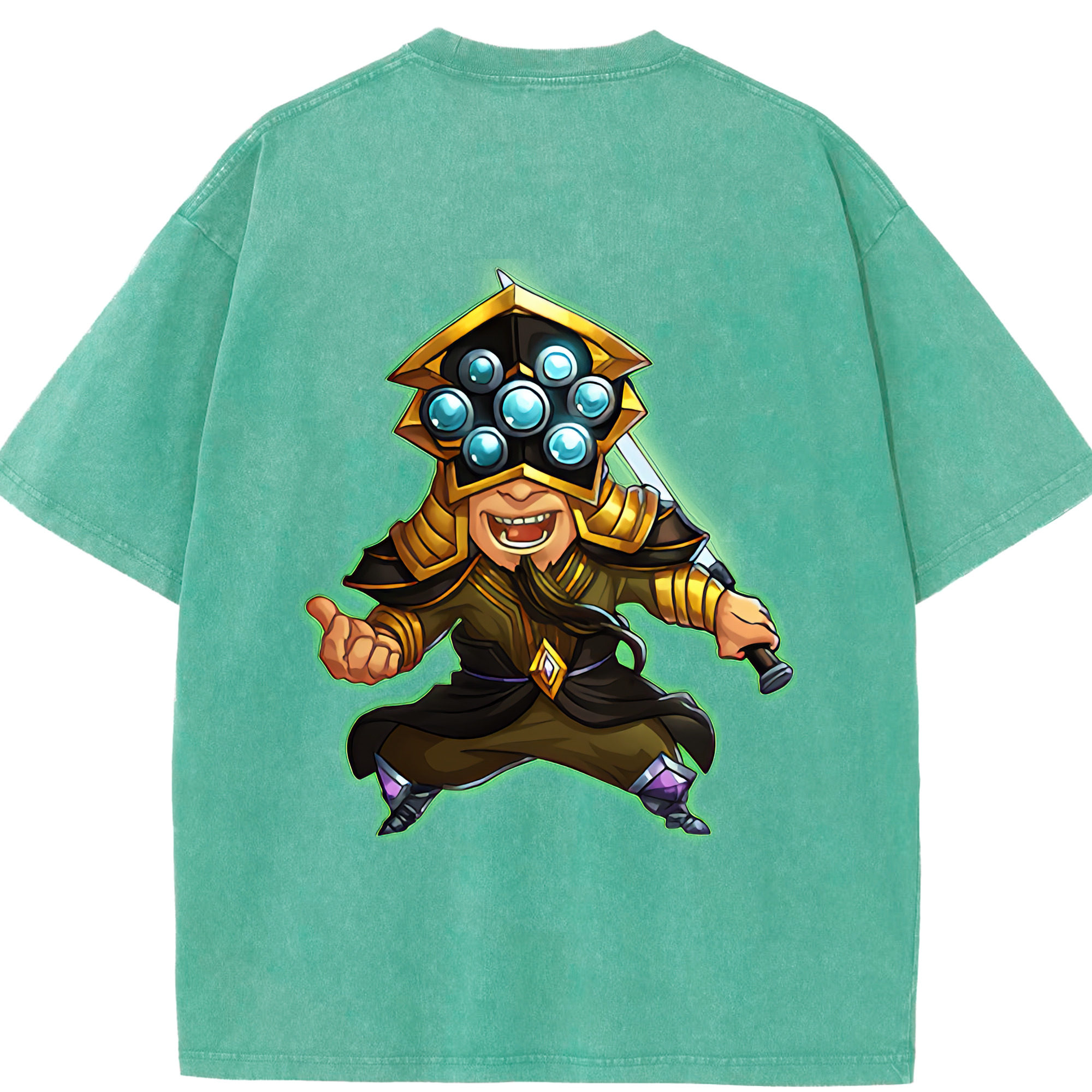 リーグ・オブ・レジェンド League of Legends LOL 綿100% ヴィンテージ風 半袖Tシャツ（背面プリント）